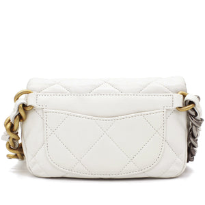 Lambskin Quilted 19 Waist Bag White