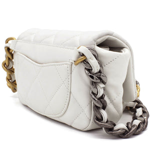 Lambskin Quilted 19 Waist Bag White