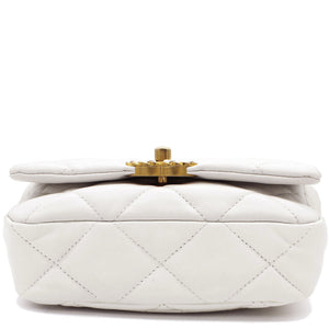 Lambskin Quilted 19 Waist Bag White