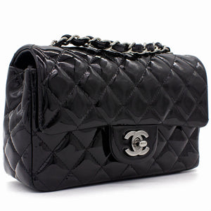 Classic Flap Mini Patent Leather Black