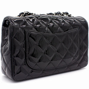 Classic Flap Mini Patent Leather Black