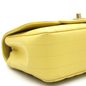 Classic Flap Mini Chevron Lambskin Yellow