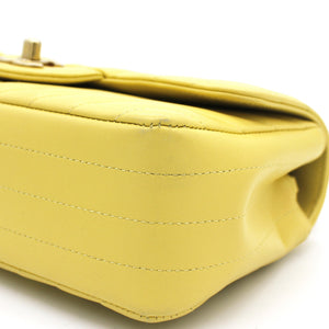 Classic Flap Mini Chevron Lambskin Yellow