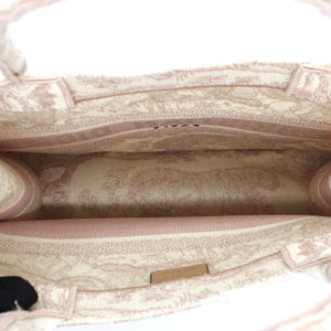 Pink Toile de Jouy Embroidery Booktote Small