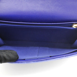 Velvet Quilted Wallet on Removable Chain Navy