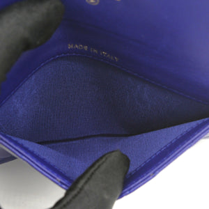 Velvet Quilted Wallet on Removable Chain Navy