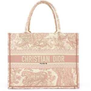 Pink Toile de Jouy Embroidery Booktote Small