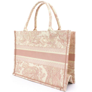 Pink Toile de Jouy Embroidery Booktote Small