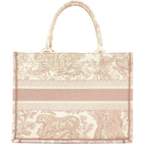 Pink Toile de Jouy Embroidery Booktote Small