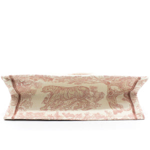 Pink Toile de Jouy Embroidery Booktote Small