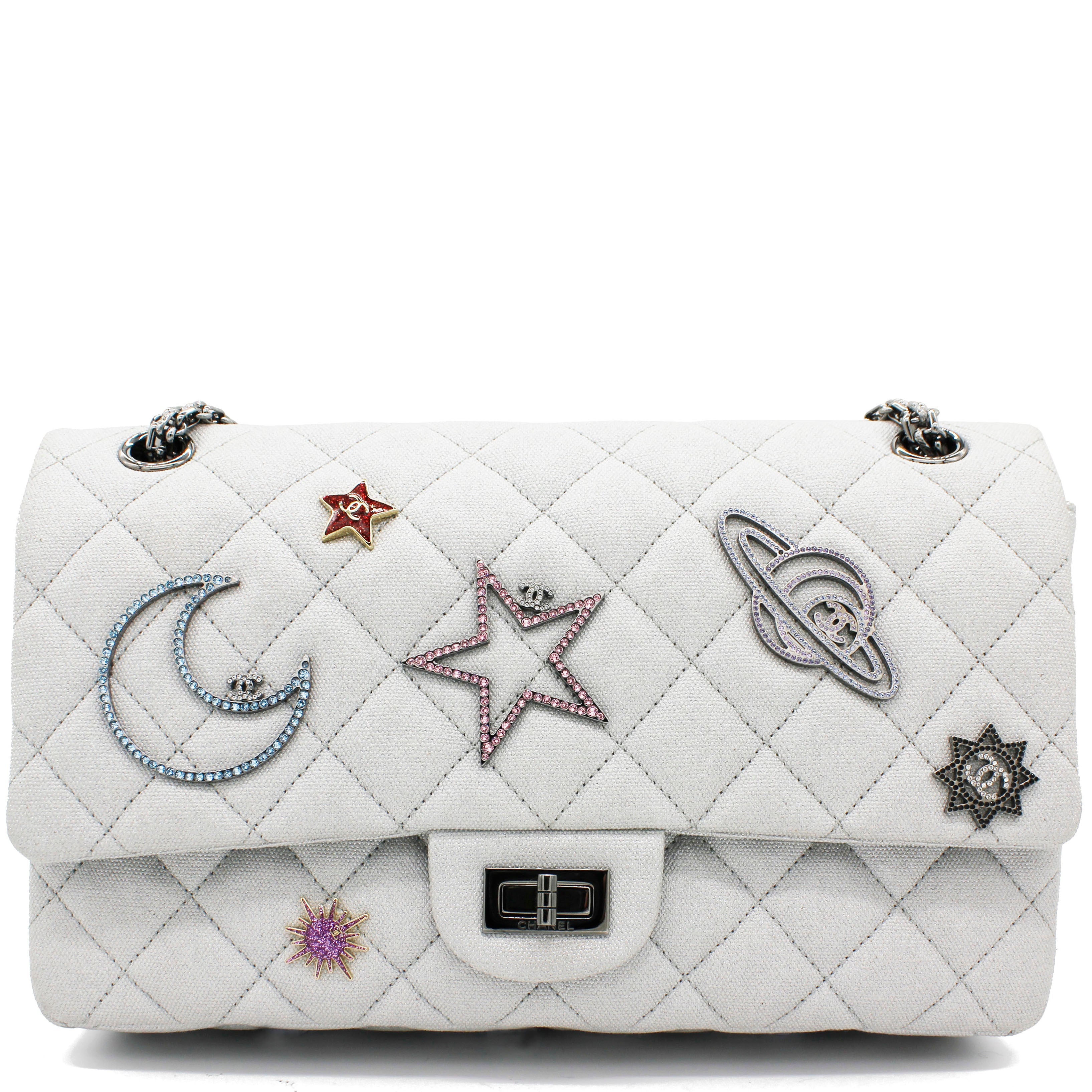 Silver 2.55 Canvas Reissue Space Charms 227 Flap Bag