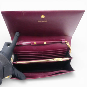 Burgundy Croc Embossed Leather Kate Woc