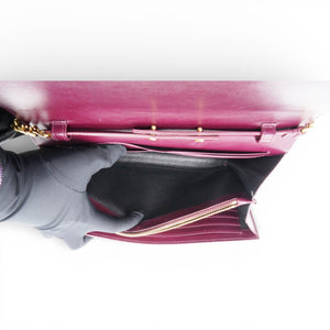 Burgundy Croc Embossed Leather Kate Woc