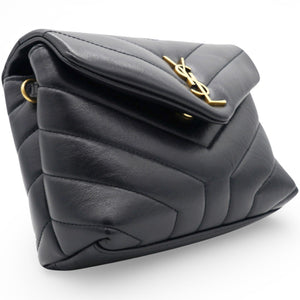 Noir Quilted Leather Loulou Shoulder Bag
