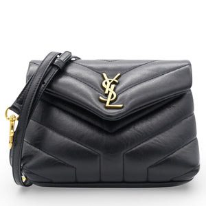 Noir Quilted Leather Loulou Shoulder Bag