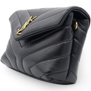 Noir Quilted Leather Loulou Shoulder Bag