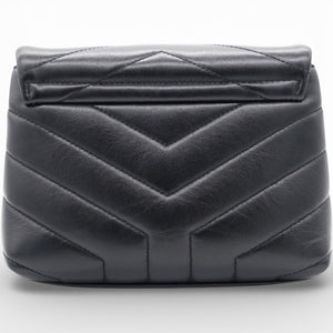 Noir Quilted Leather Loulou Shoulder Bag