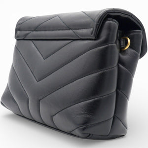 Noir Quilted Leather Loulou Shoulder Bag