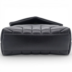 Noir Quilted Leather Loulou Shoulder Bag