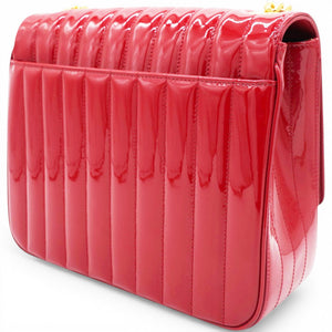 Lambskin Matelasse Monogram Vicky Chain Bag Rouge Eros