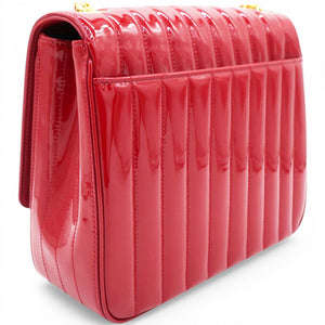 Lambskin Matelasse Monogram Vicky Chain Bag Rouge Eros