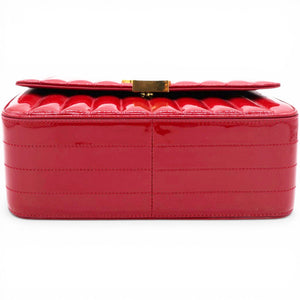 Lambskin Matelasse Monogram Vicky Chain Bag Rouge Eros