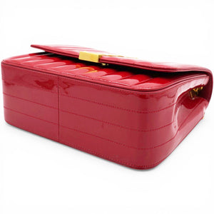 Lambskin Matelasse Monogram Vicky Chain Bag Rouge Eros