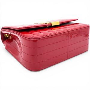 Lambskin Matelasse Monogram Vicky Chain Bag Rouge Eros