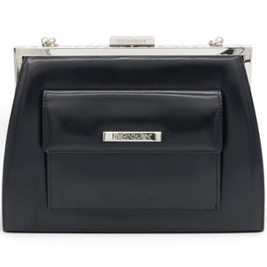 Vintage Black Leather Frame Bag