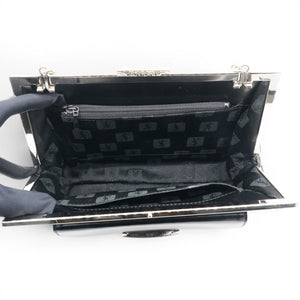 Vintage Black Leather Frame Bag