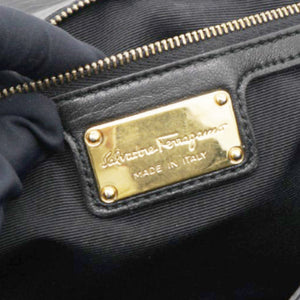 Black Quilted Leather Vara Bow Shoulder Bag