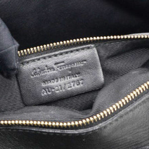 Black Quilted Leather Vara Bow Shoulder Bag