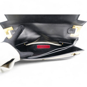 Leather Two-Tone Black And Beige Bag