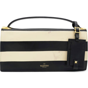 Leather Two-Tone Black And Beige Bag