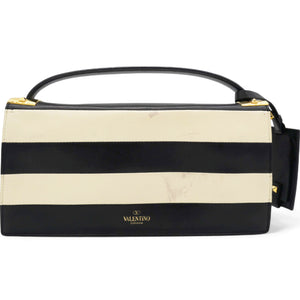 Leather Two-Tone Black And Beige Bag