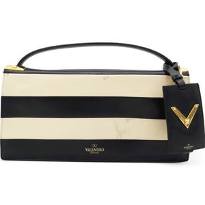 Leather Two-Tone Black And Beige Bag