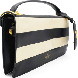 Leather Two-Tone Black And Beige Bag