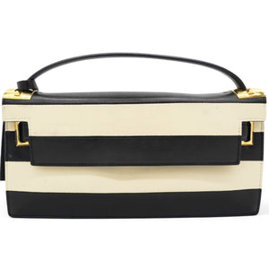 Leather Two-Tone Black And Beige Bag