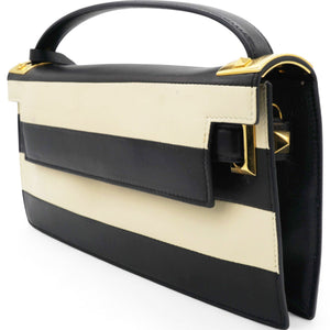 Leather Two-Tone Black And Beige Bag