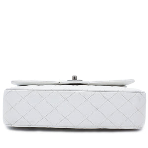 White Quilted Caviar Leather Classic Double Flap Bag