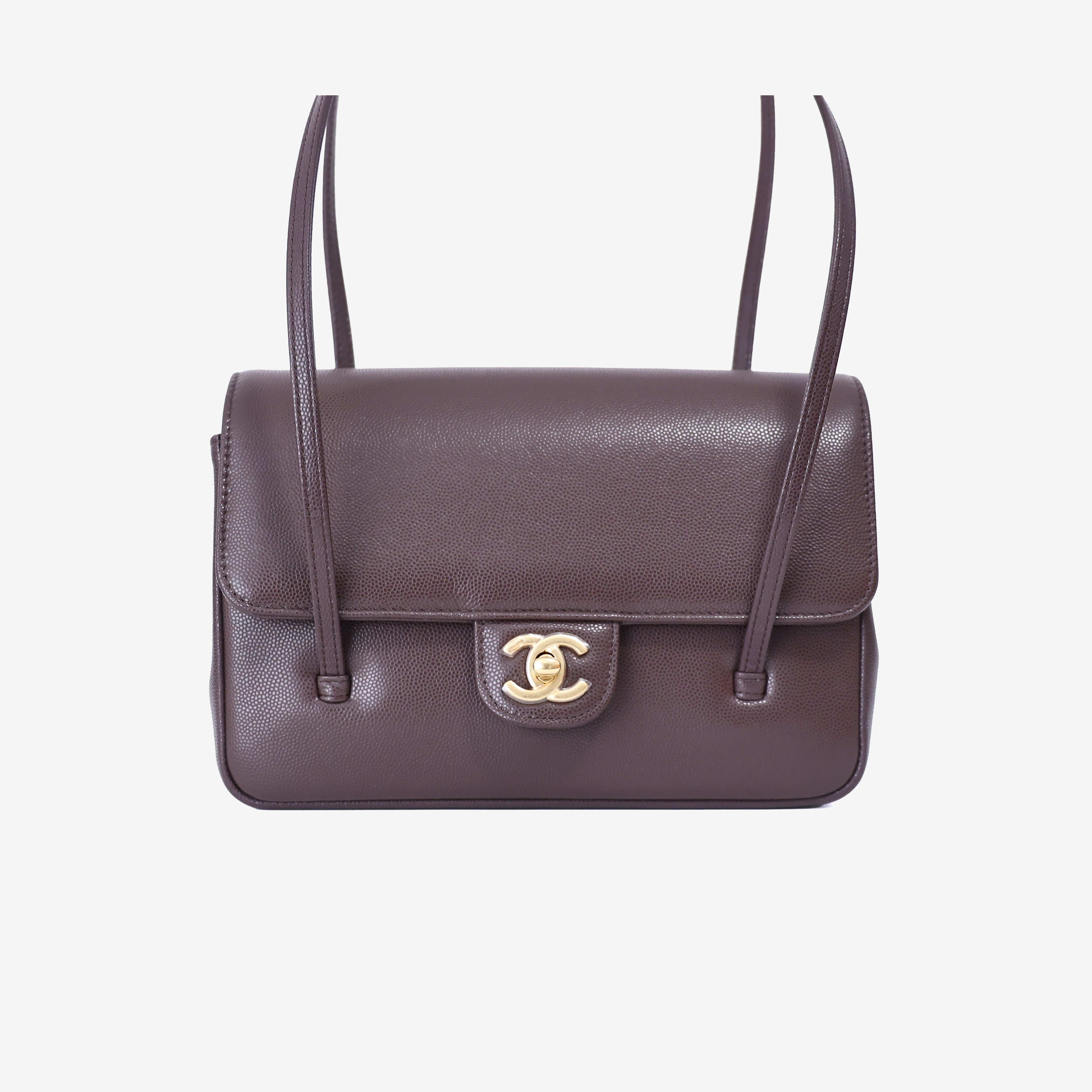 Chanel 26P Matthieu Blazy Preppy Flap Small Bag in Brown Calfskin Leather with Gold Hardware (Contact to Enquire)