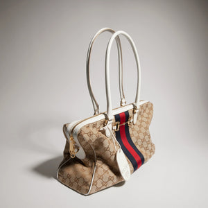 Gucci GG Borsetto Large Boston Bag Beige - sand and brown GG canvas