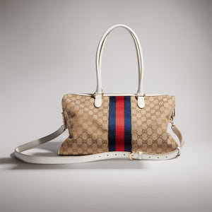 Gucci GG Borsetto Large Boston Bag Beige - sand and brown GG canvas