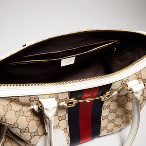 Gucci GG Borsetto Large Boston Bag Beige - sand and brown GG canvas