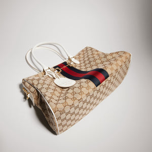 Gucci GG Borsetto Large Boston Bag Beige - sand and brown GG canvas