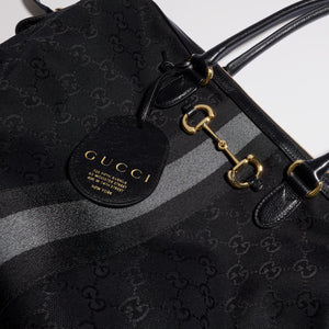 Gucci GG Borsetto Large Boston Bag - grey and black GG canvas