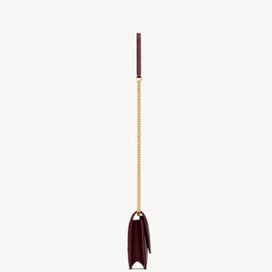 YSL Cassandre Envelope Chain Wallet In Lambskin - ROUGE CABERNET