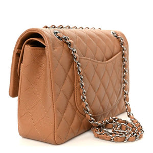 Chanel Caviar Quilted Medium Double Flap Light Brown