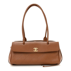 Chanel Grained Calfskin Stitched Urban Essentials Small Shopping Bag Camel