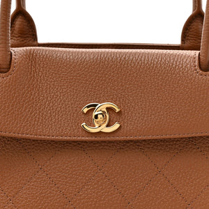 Chanel Grained Calfskin Stitched Urban Essentials Small Shopping Bag Camel